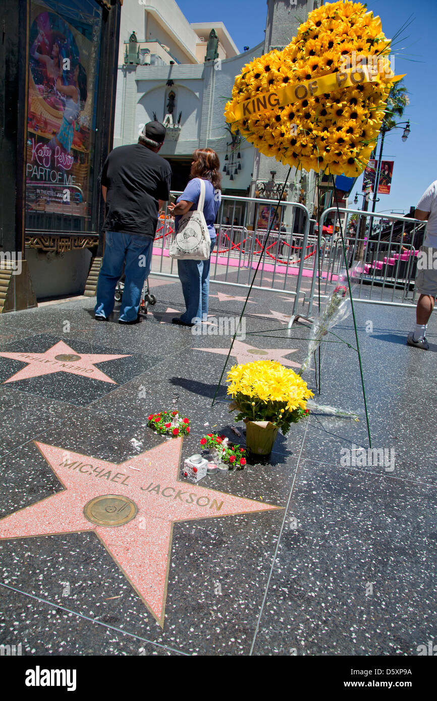 Michael Jackson-Stern am Hollywood Walk of Fame, Hollywood Blvd, Los Angeles, Kalifornien, USA Stockfoto