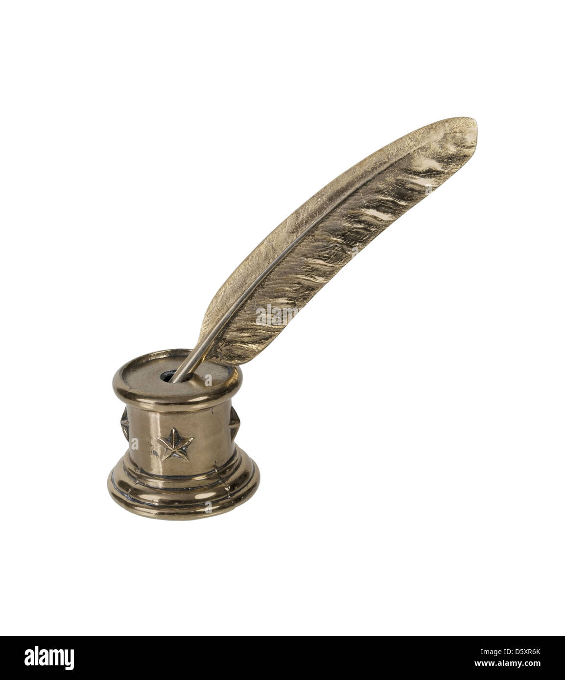 Metall gefiederten Stift und Halter für persönliche Briefe - Pfad enthalten Stockfoto