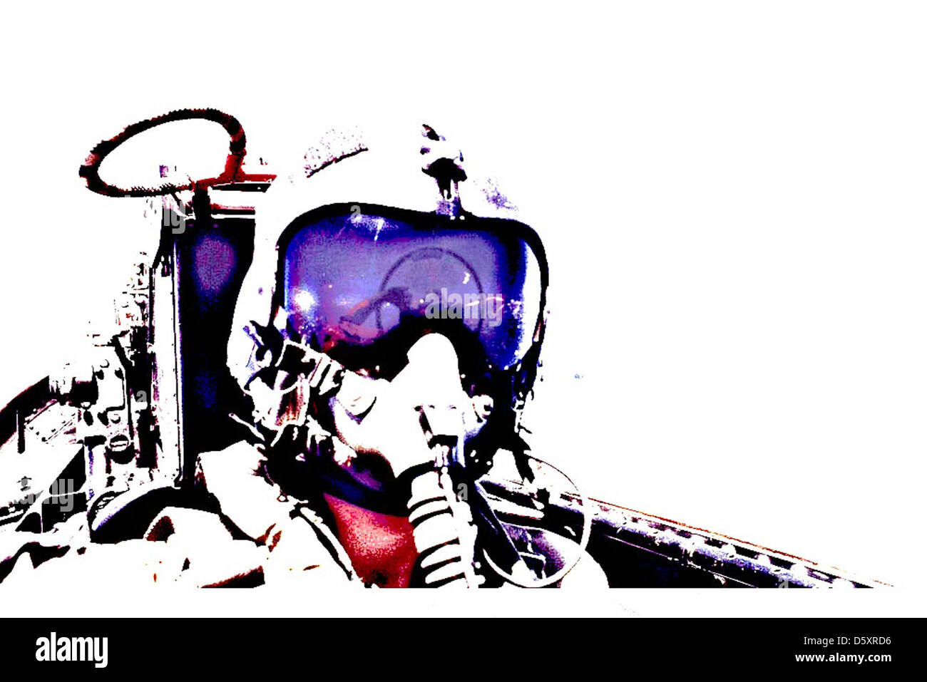 Die Grumman F-14 Tomcat war ein vielseitiges Trägerflugzeug der US Navy. Dieses Bild zeigt einen Piloten im Cockpit der F-14 und zeigt die komplexen Avionik- und Einsatzfähigkeiten des Flugzeugs. Stockfoto