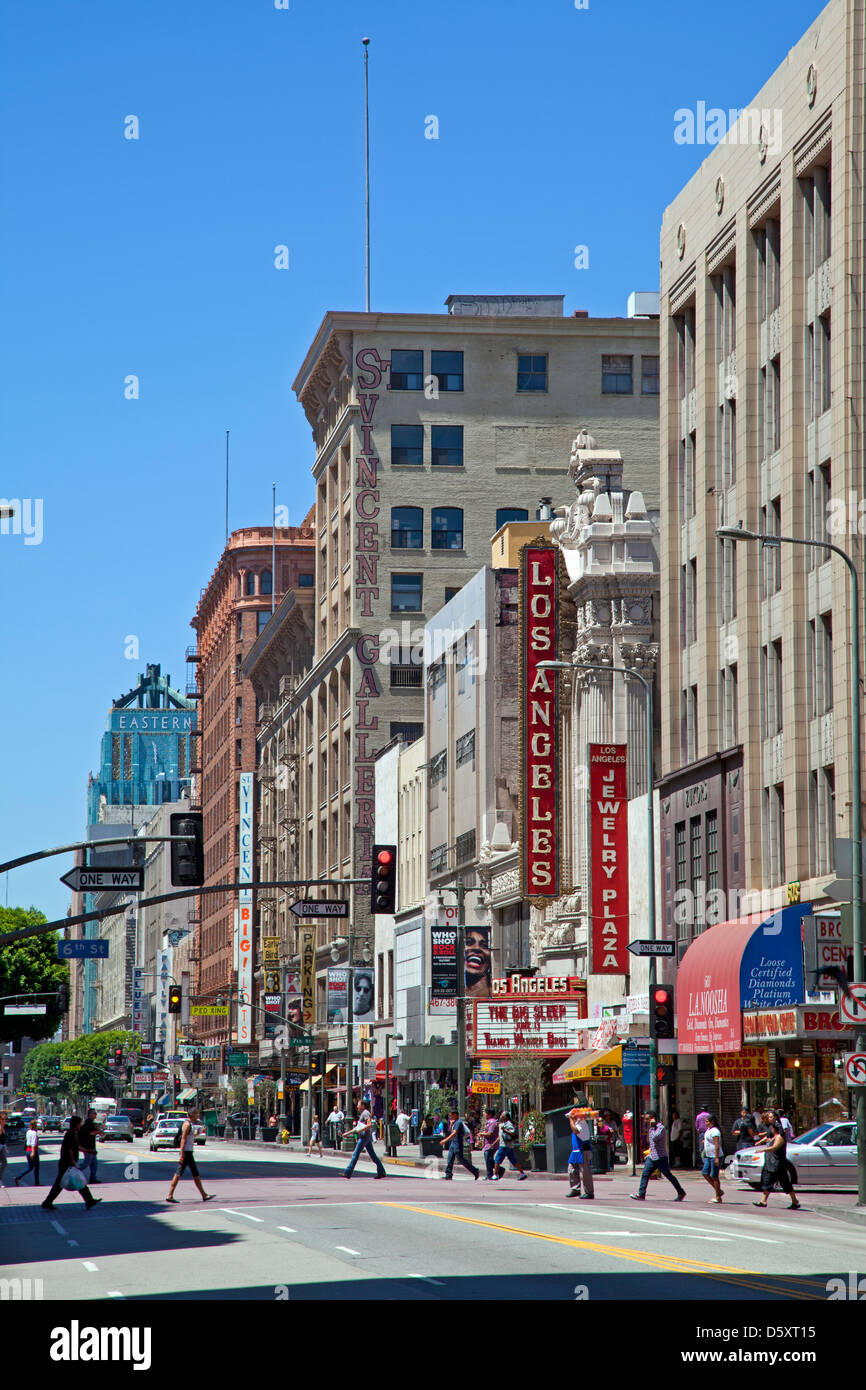 Broadway, die Innenstadt von Los Angeles, Kalifornien, USA Stockfoto