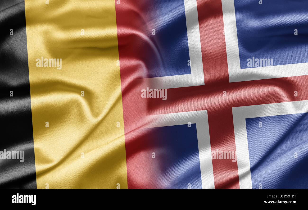 Belgien und Island Stockfoto