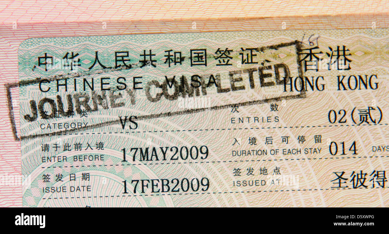 Braucht Man Ein Visum Für Hongkong www.alamy.de