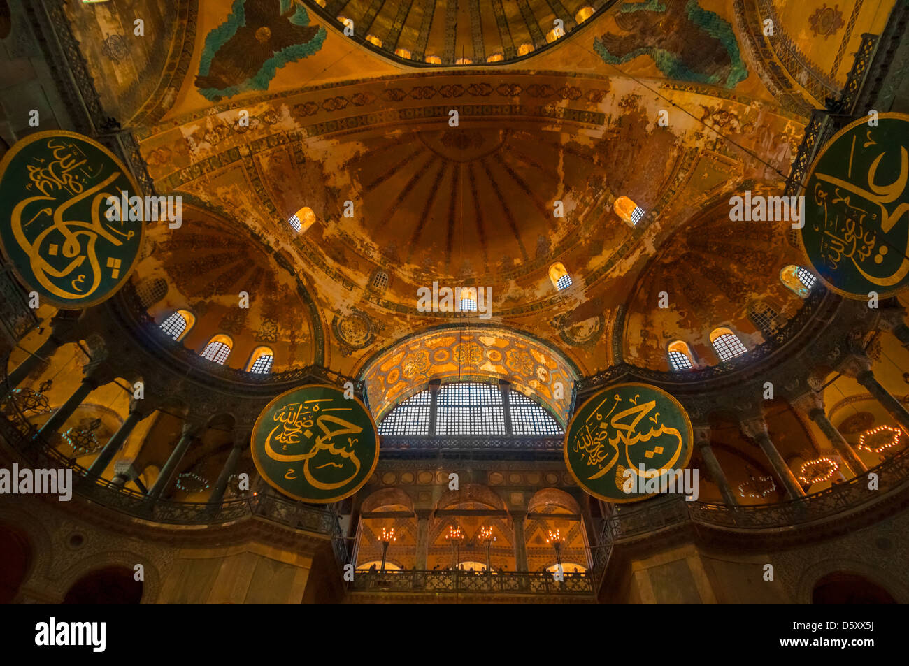 Innenraum der Hagia Sophia, Istanbul Stockfoto