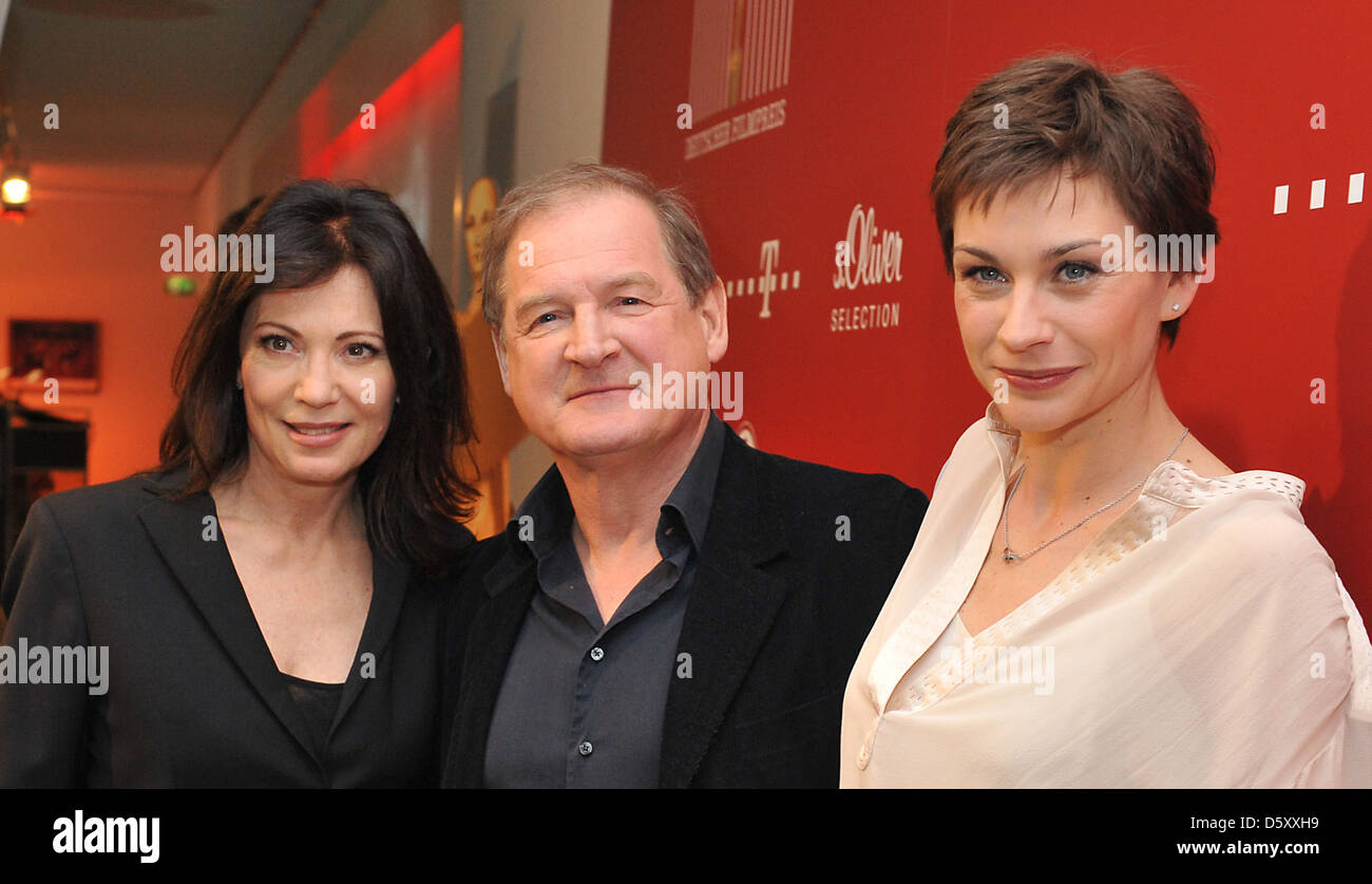 Iris Berben, Burghart Klaußner, Christiane Paul bei einem Fototermin für die Deustcher Filmpreis an Deutsche Kinemathek. Berlin, Stockfoto