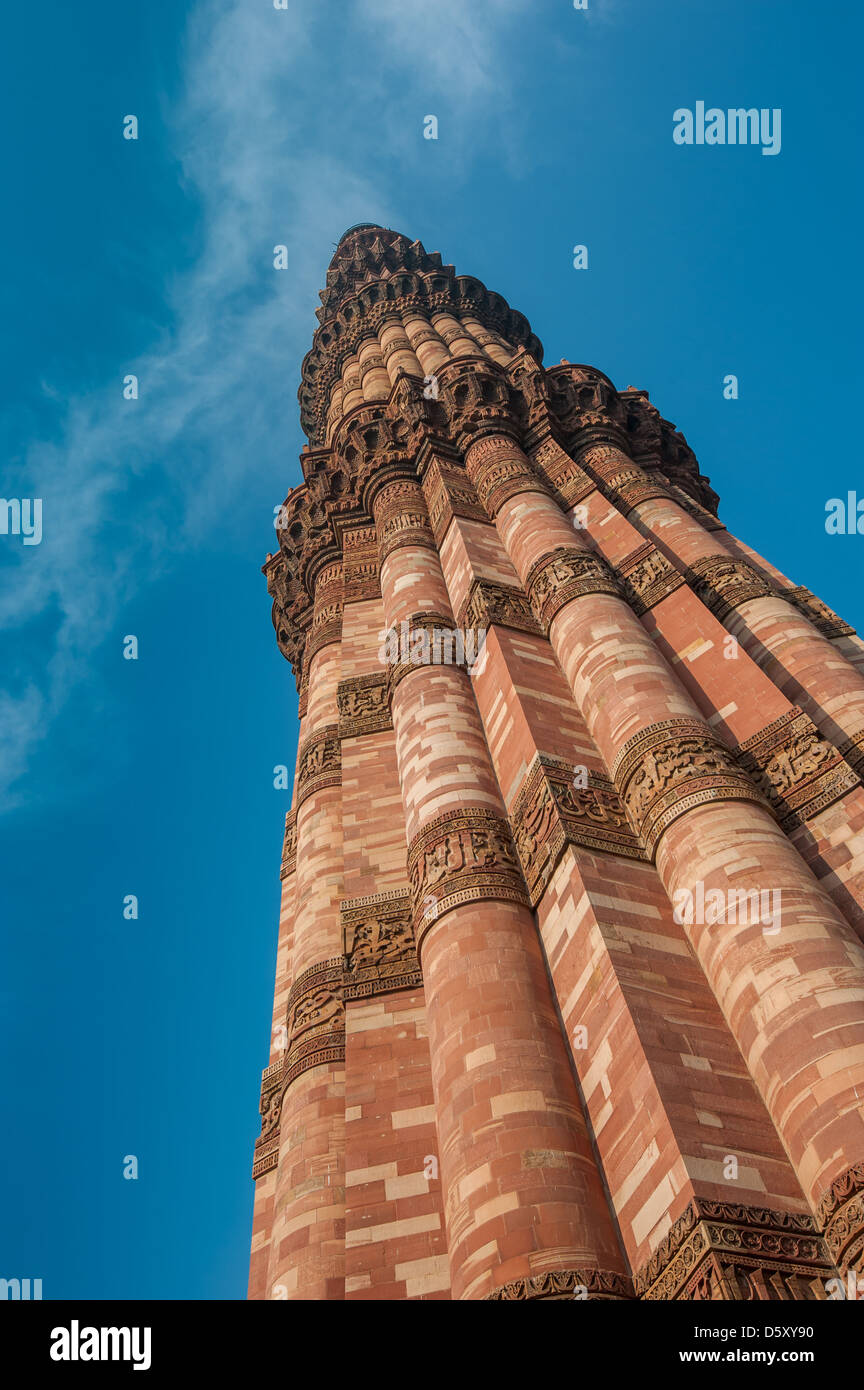 Qutub Minar Turm, Delhi, Indien Stockfoto