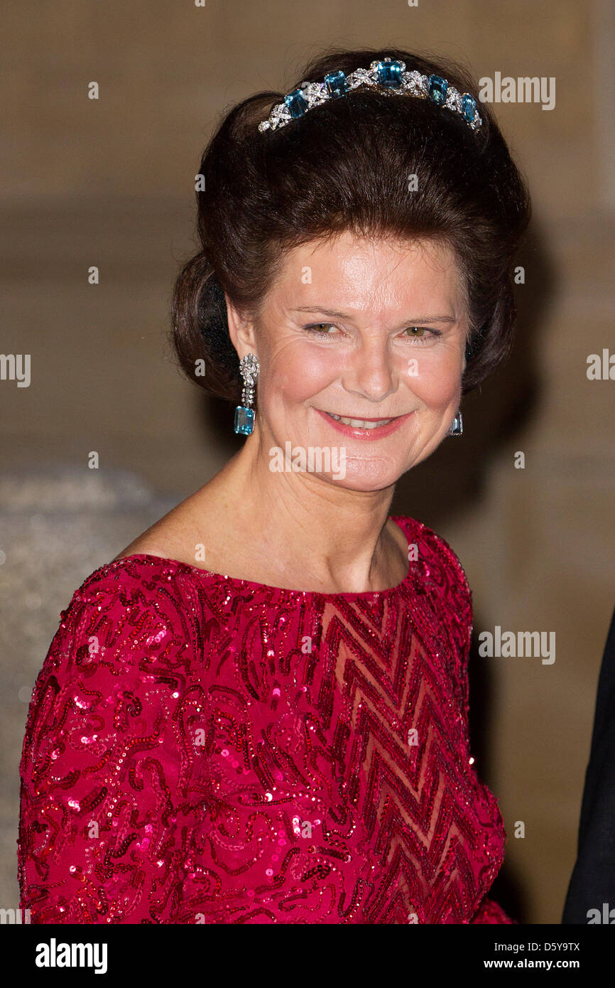 Prinzessin Margaretha von Liechtenstein für das Gala-Dinner anlässlich der Hochzeit von Prinz Guillaume, erblicher Großherzog von Luxemburg und Gräfin Stéphanie de Lannoy im Grand Ducal Palace in Luxemburg-Stadt, Freitag, 19. Oktober 2012 ankommen. Foto: Patrick van Katwijk / Niederlande, Stockfoto