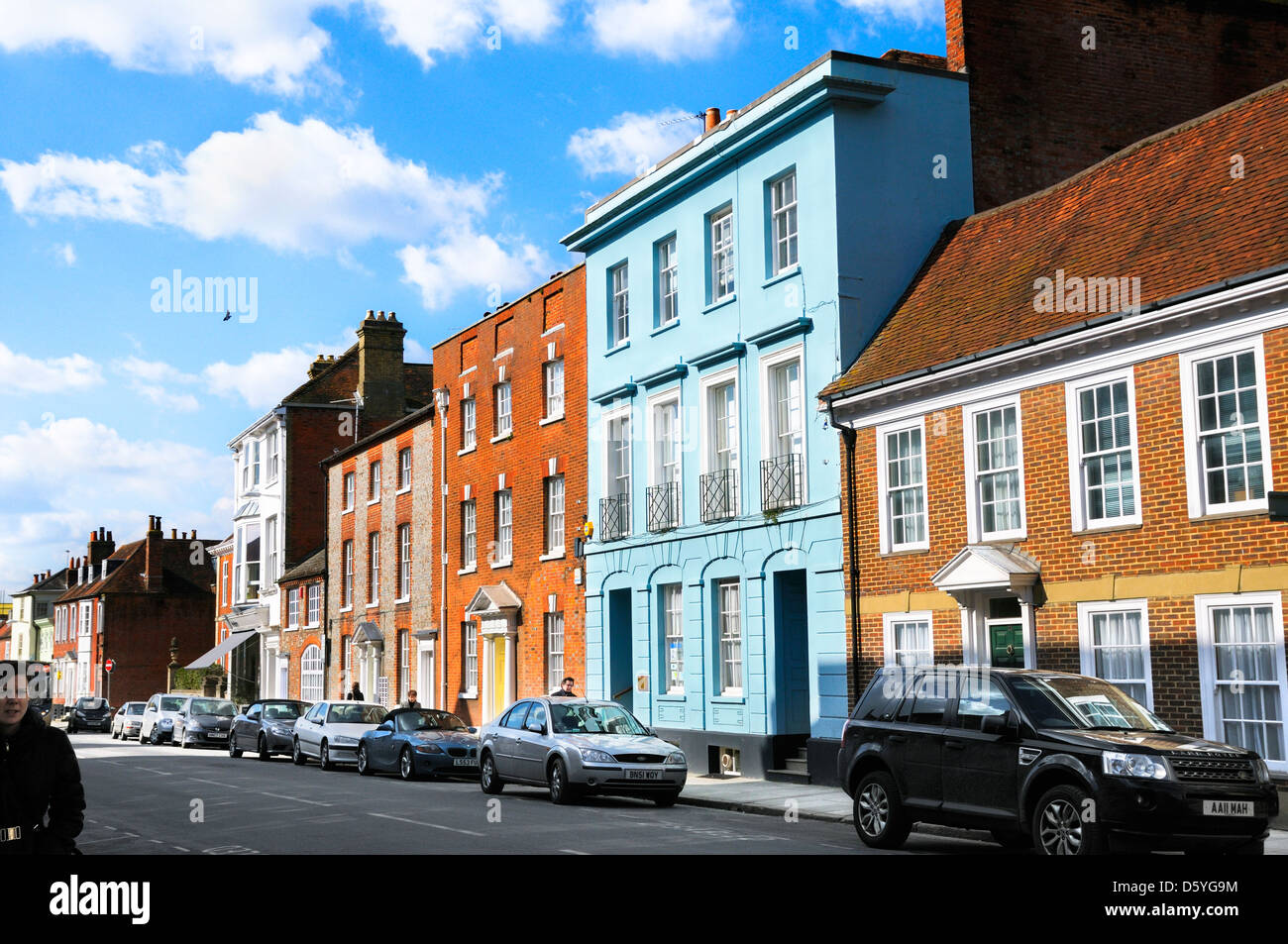 Denkmalgeschützte Gebäude in West Street, Chichester City Center, West Sussex, England, UK Stockfoto