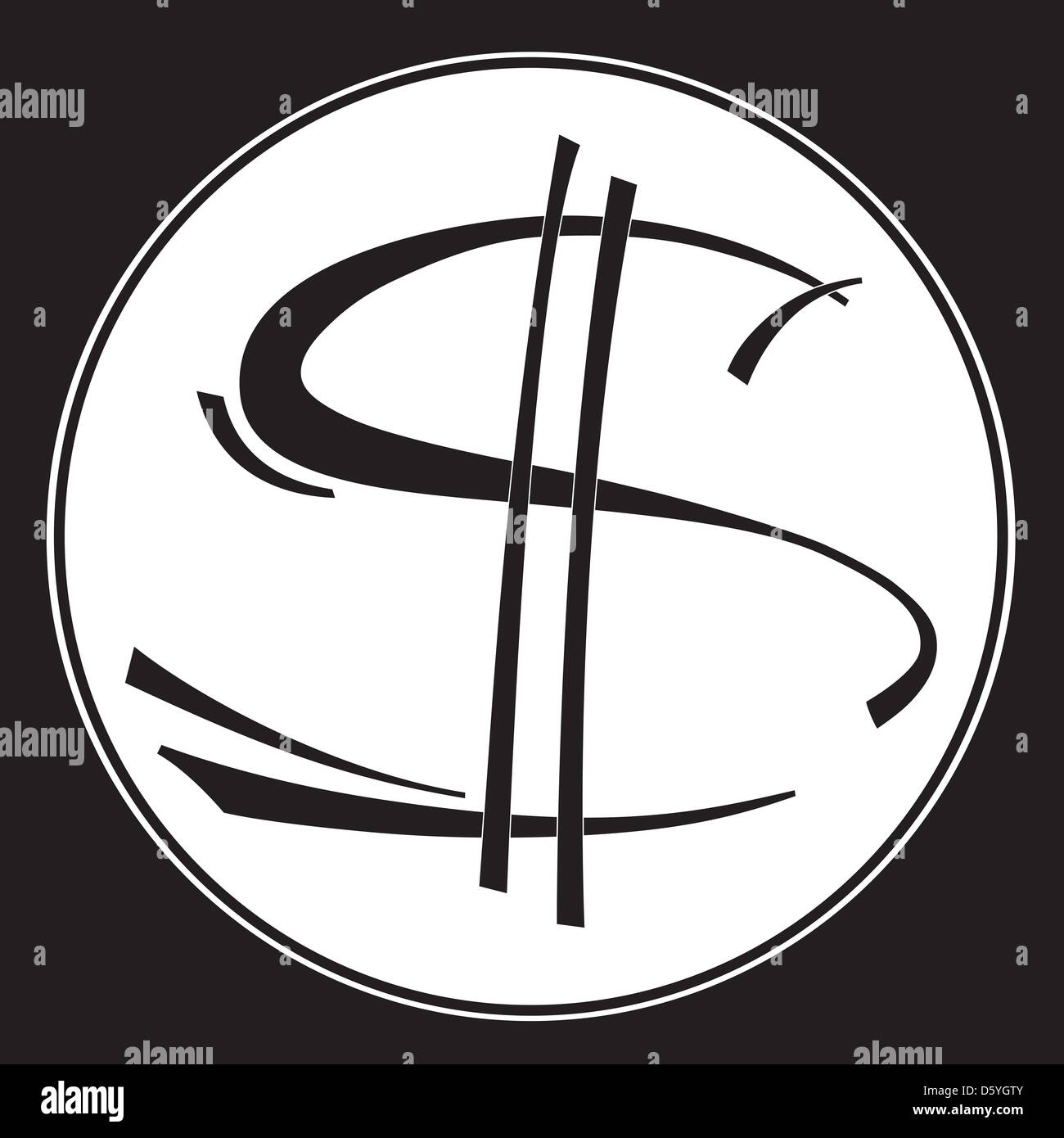 Dollar-Symbol-Vektor-illustration Stockfoto