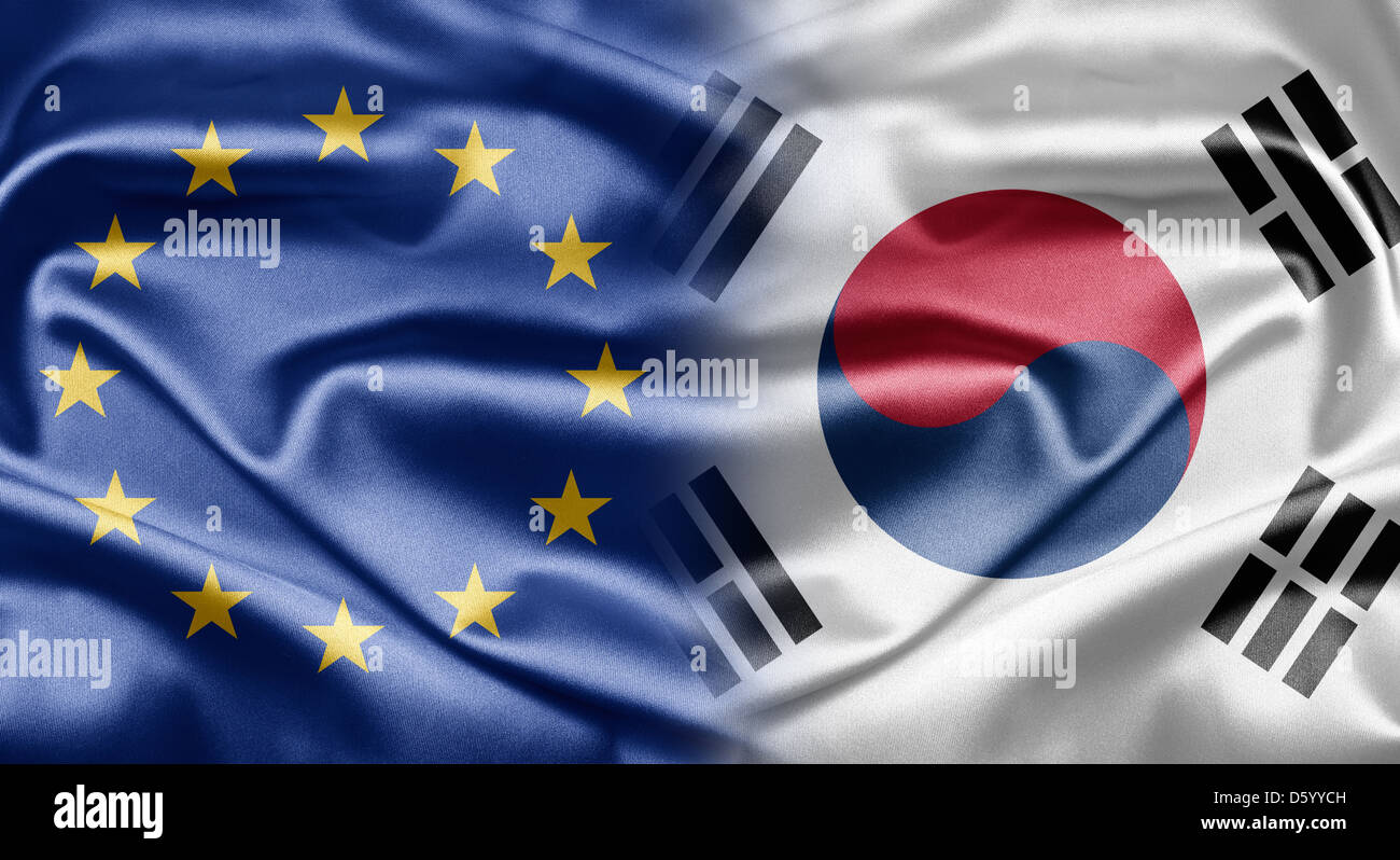 EU und Südkorea Stockfoto