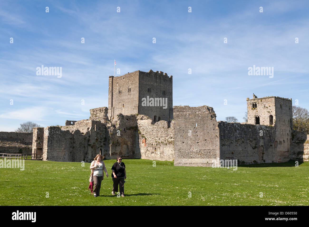 Kernburg in Portchester Castle Stockfoto