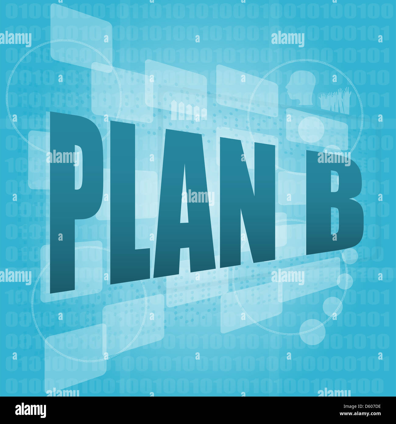 Plan b geschrieben am digitalen Bildschirm Stockfoto