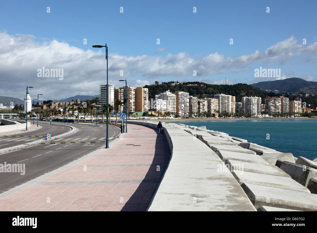 Promenade in Malaga, Andalusien Spanien Stockfoto