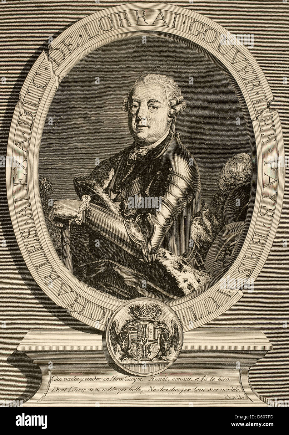 Karl Alexander von Lothringen (1712-1780). Österreichischer General und Gouverneur der österreichischen Niederlande. Gravur. Stockfoto