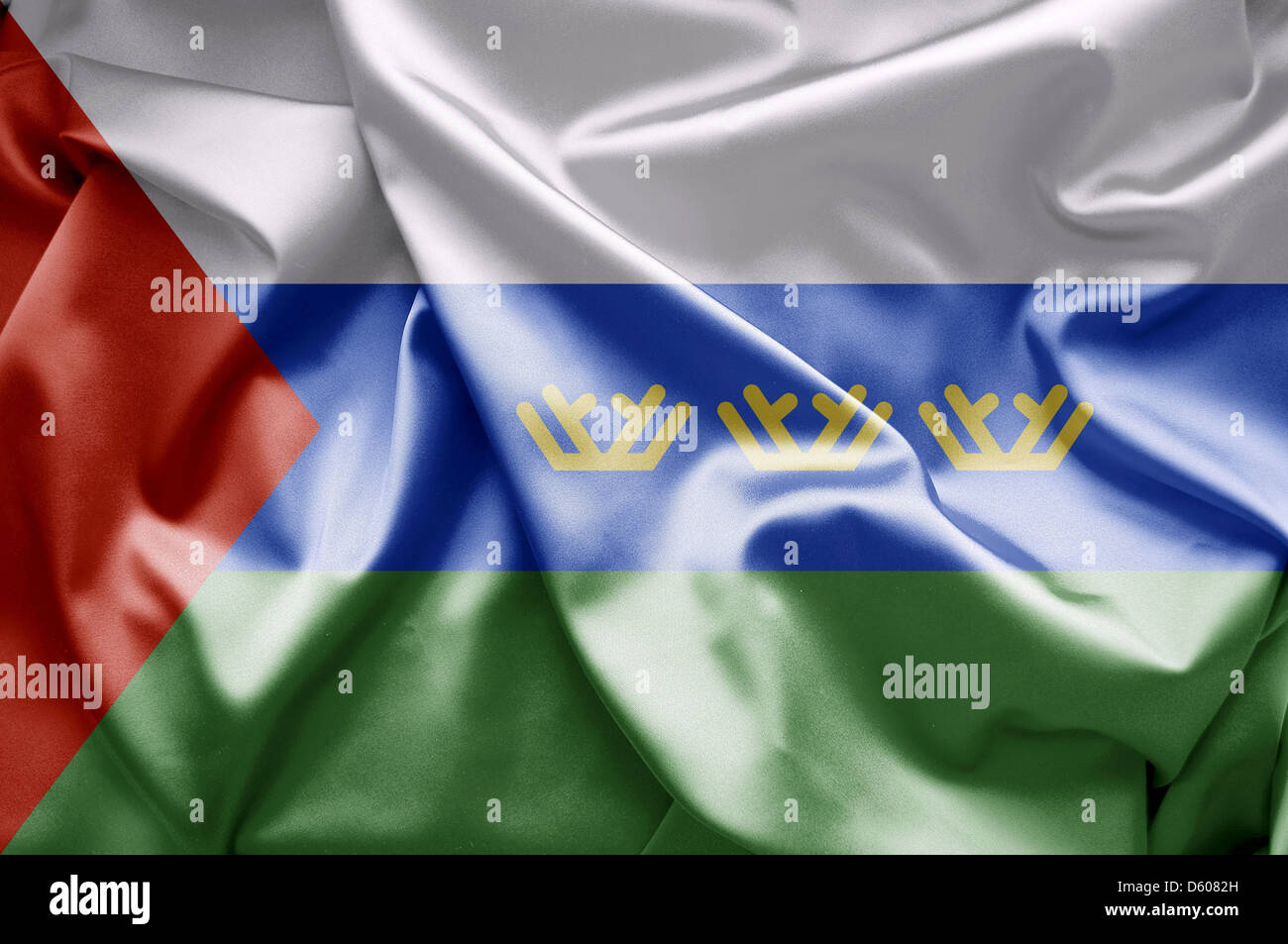 Flagge von Tjumen (Russland) Stockfoto