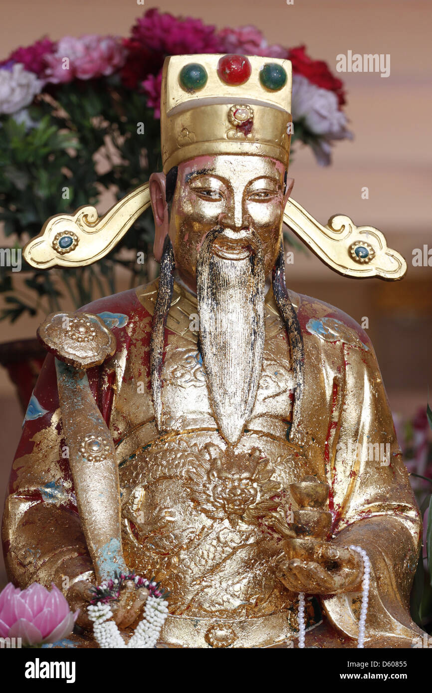 Die China-Gottheit im Heiligtum. Stockfoto