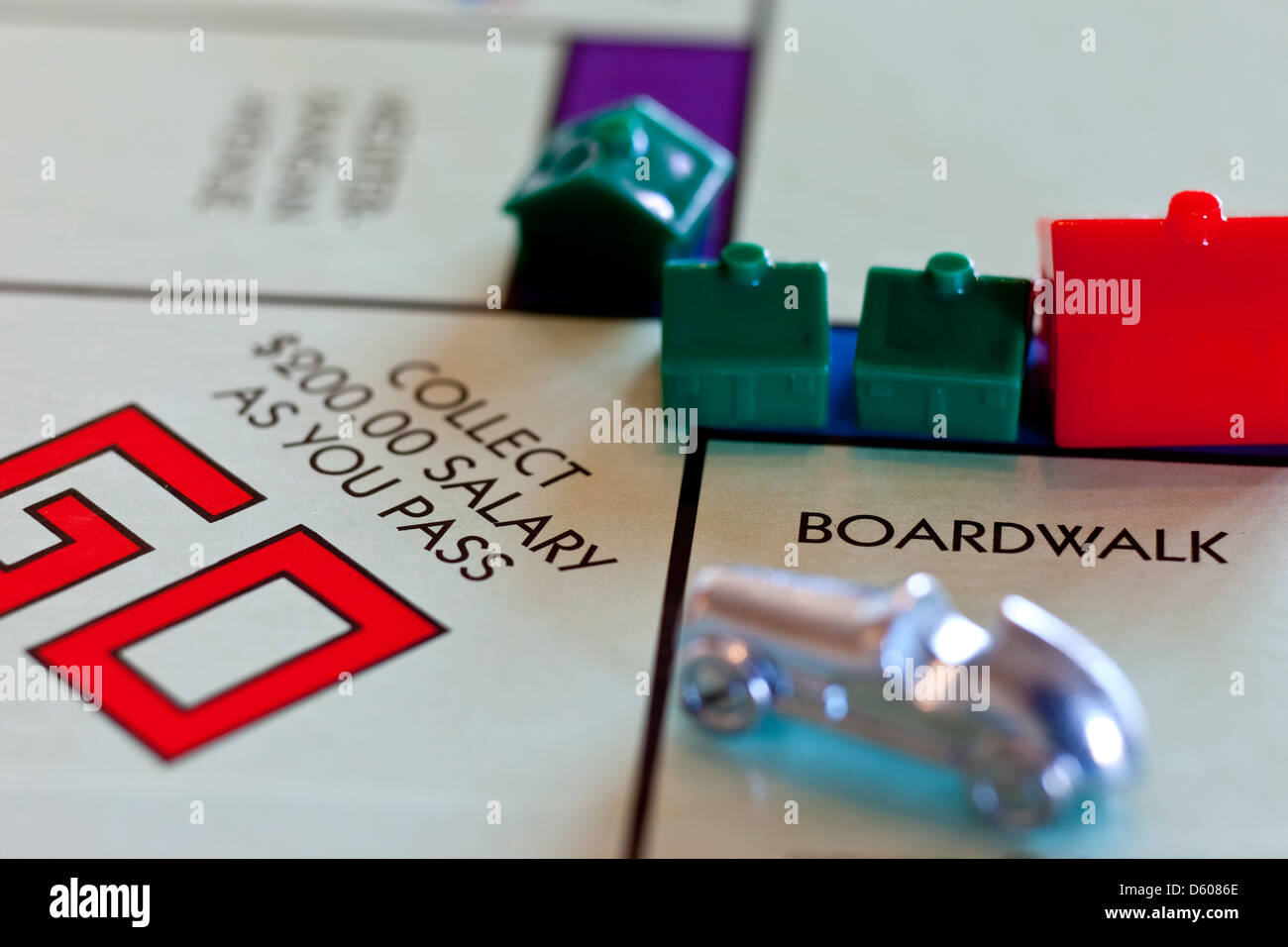 Monopoly Brettspiel - Pass gehen, sammeln $200 Stockfoto