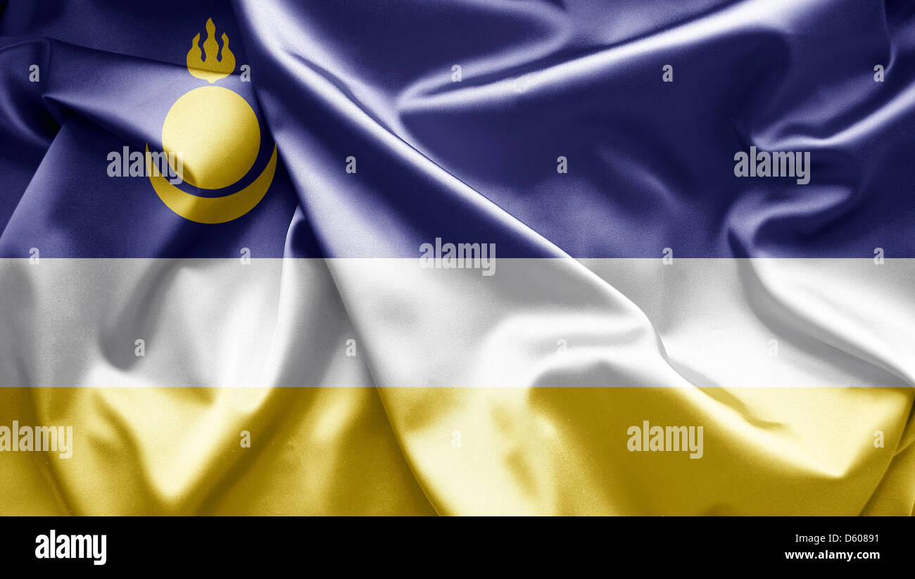 Flagge von Burjatien (Russland) Stockfoto