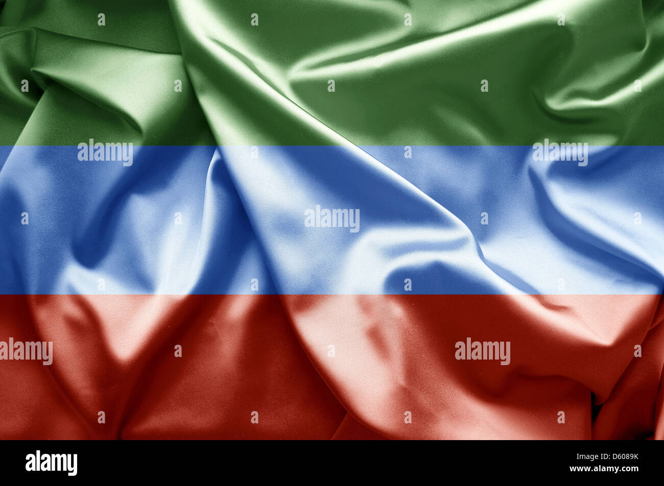 Flagge von Dagestan (Russland) Stockfoto