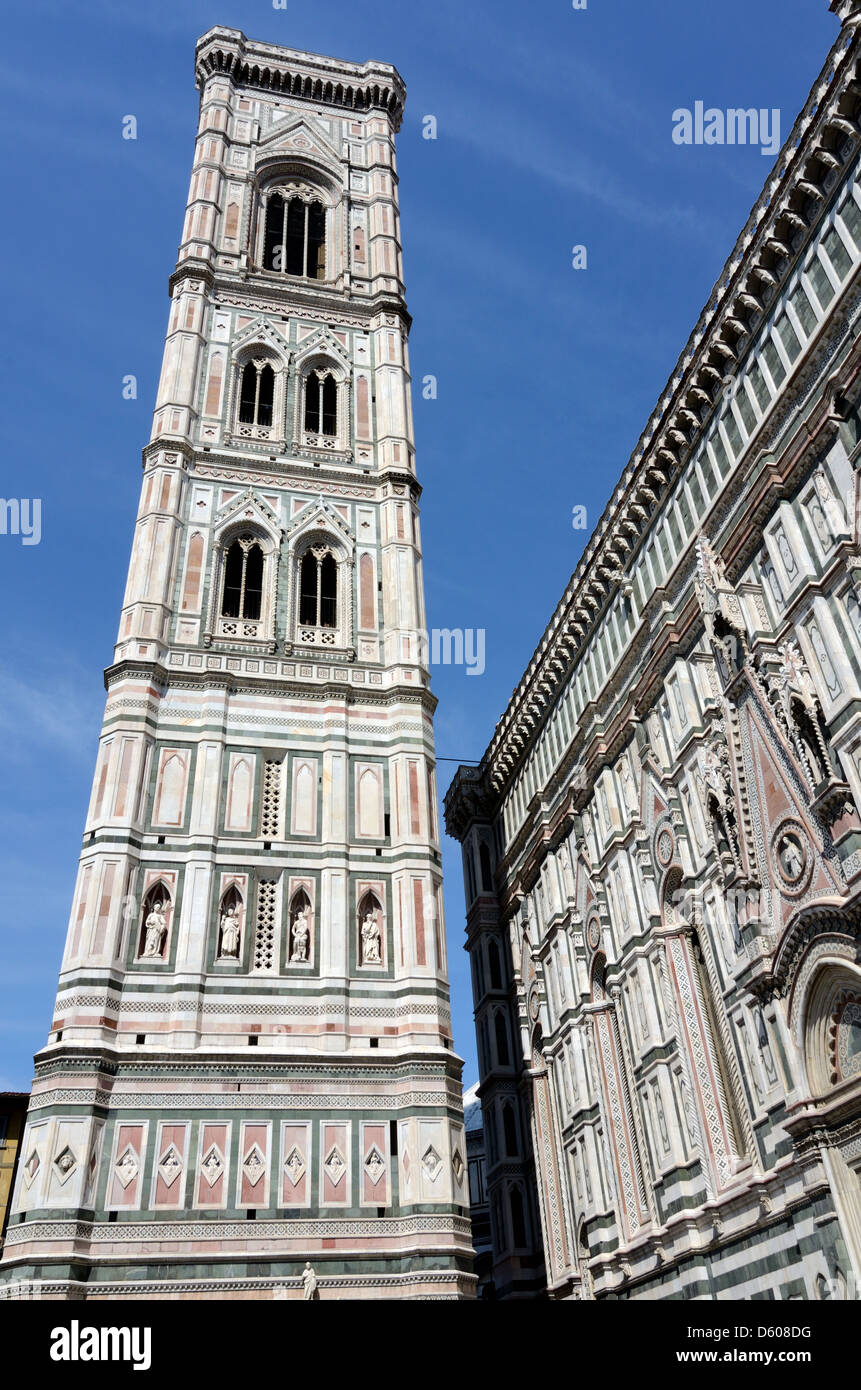 Der Campanile, der Glockenturm von Florenz, Toskana Stockfoto