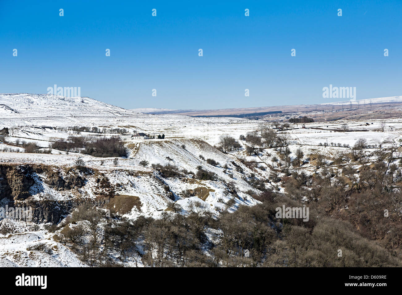 Pwll Du in der Nähe von Blaenavon im Winter, Wales, UK Stockfoto