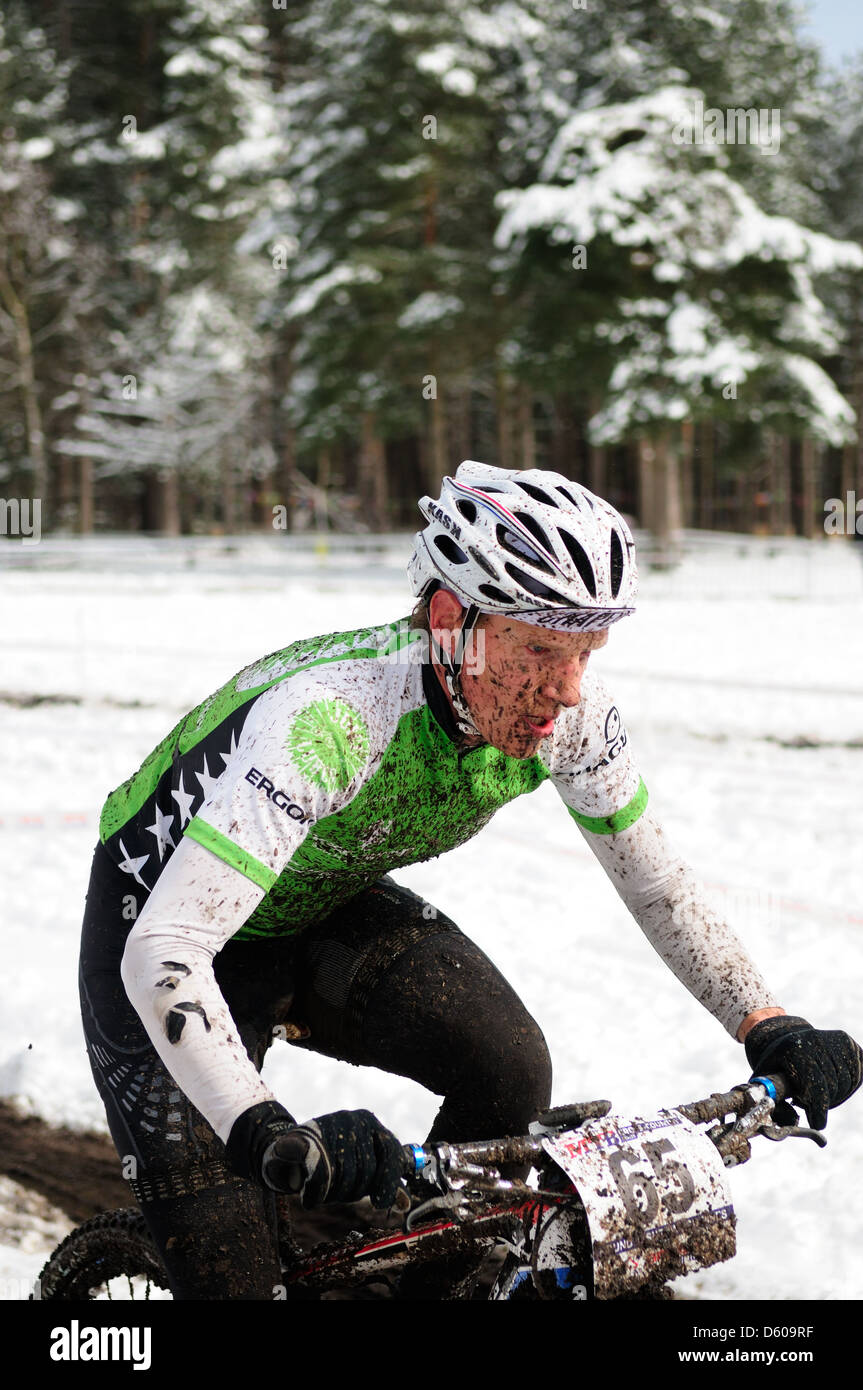 Sherwood Kiefern XC-MTB Runde 1 2013. Stockfoto