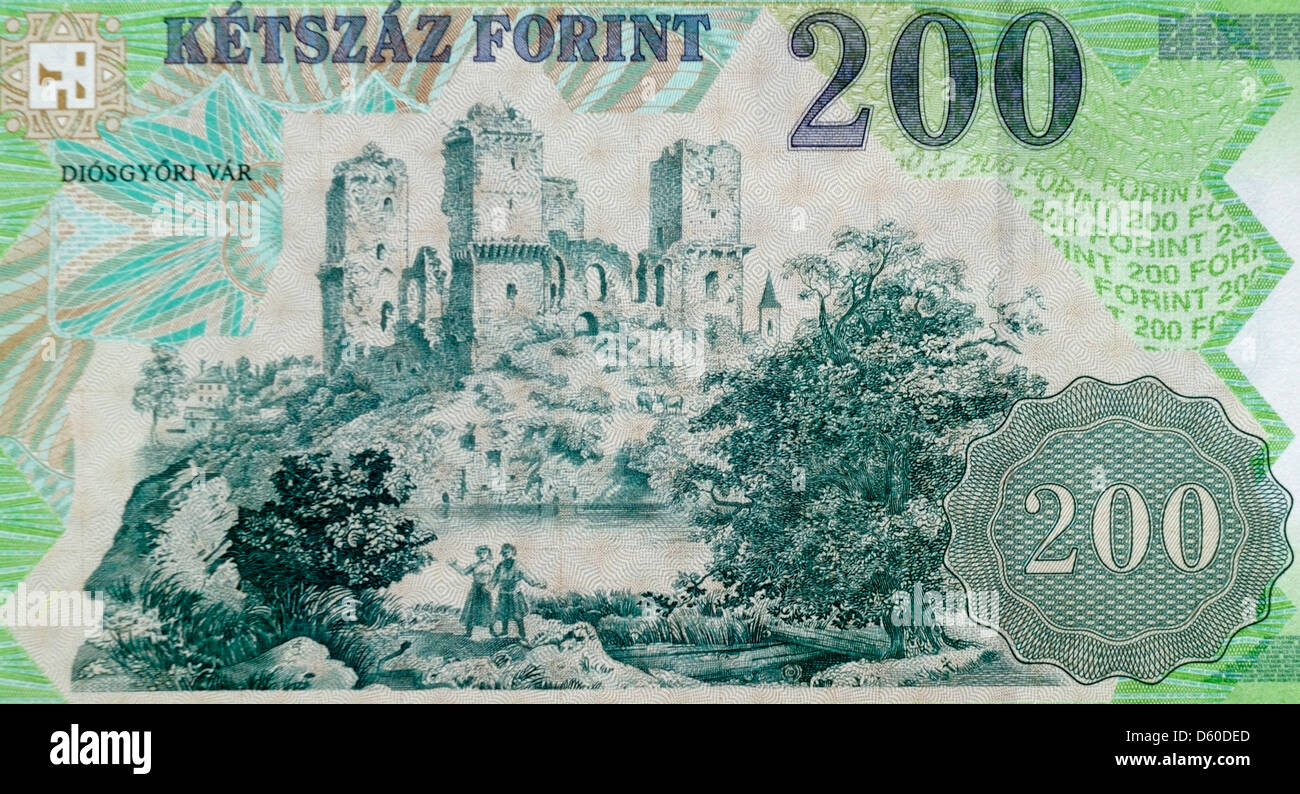 Ungarn 200 zwei hundert Forint Banknote Stockfoto