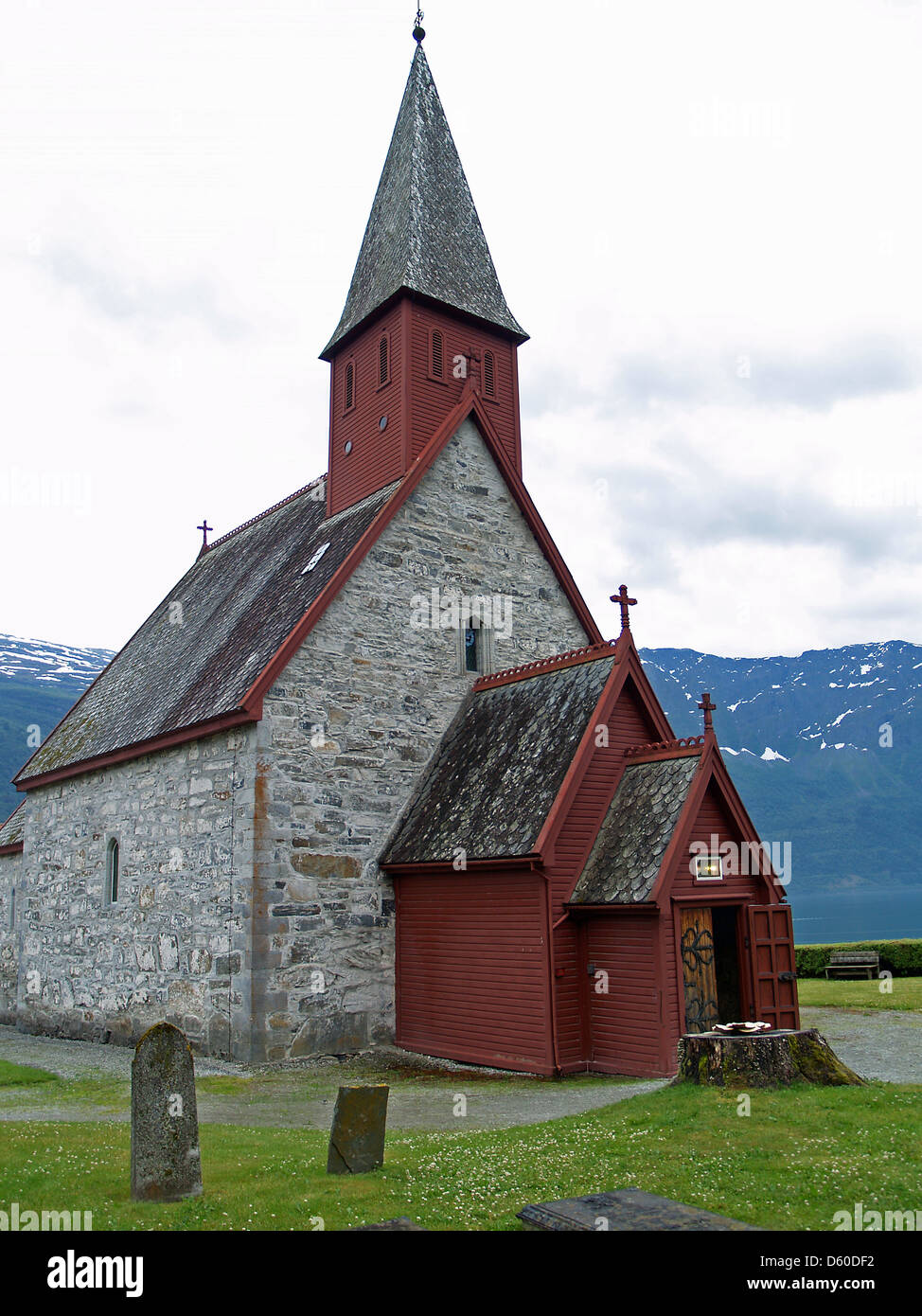 Die Dale-Kirche in Luster, Norwegen Stockfoto