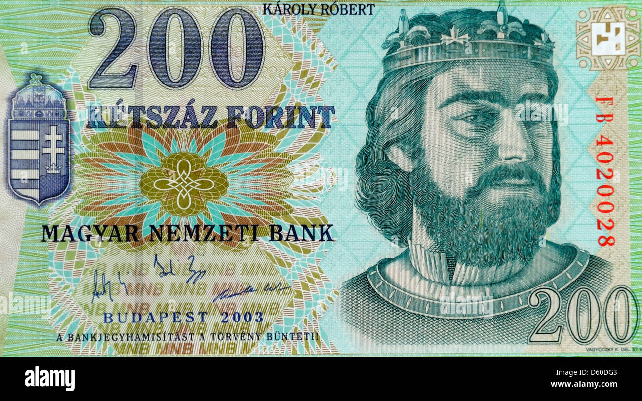 Ungarn 200 zwei hundert Forint Banknote Stockfoto