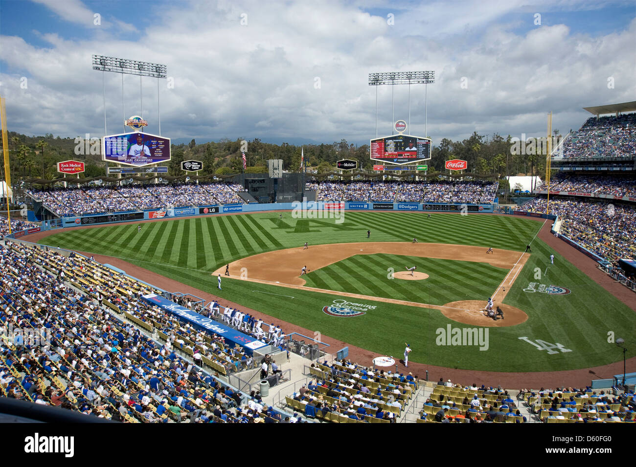 Los Angeles Dodgers Baseballspiel im Dodger Stadium Stockfoto