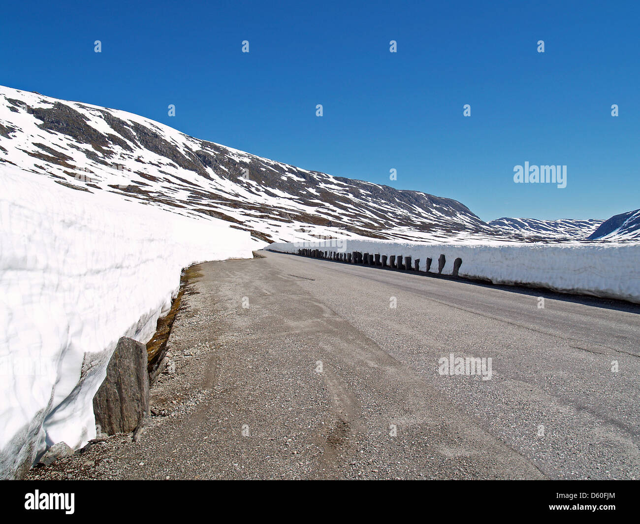 Highway #258, Gamle Strynsfjellenvegen, Sommer-Ski-Zentrum, Norwegen Stockfoto