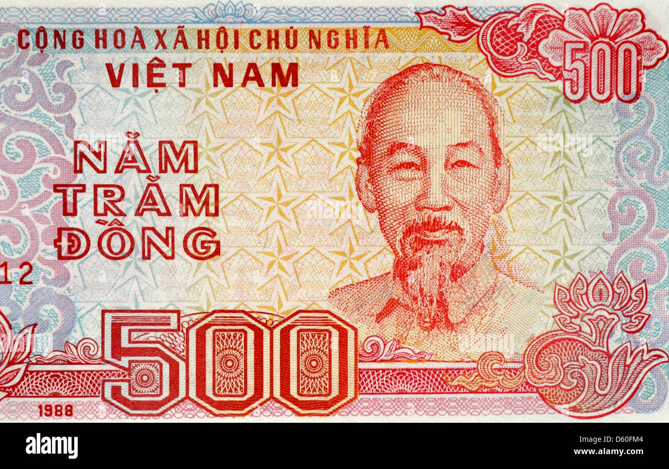 Vietnam 500 fünf hundert Dong Banknote Stockfoto