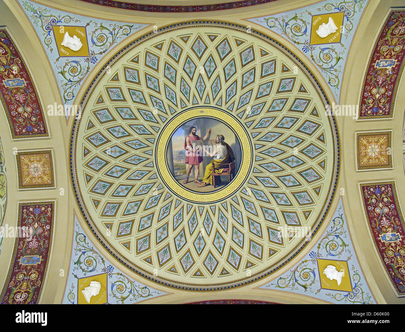 Die Decke der großen Galerie des alten Historienmalerei, Eremitage, Sankt Petersburg Stockfoto