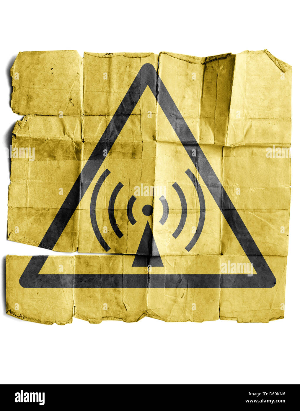 Radiowellen Gefahr Zeichen Stockfoto