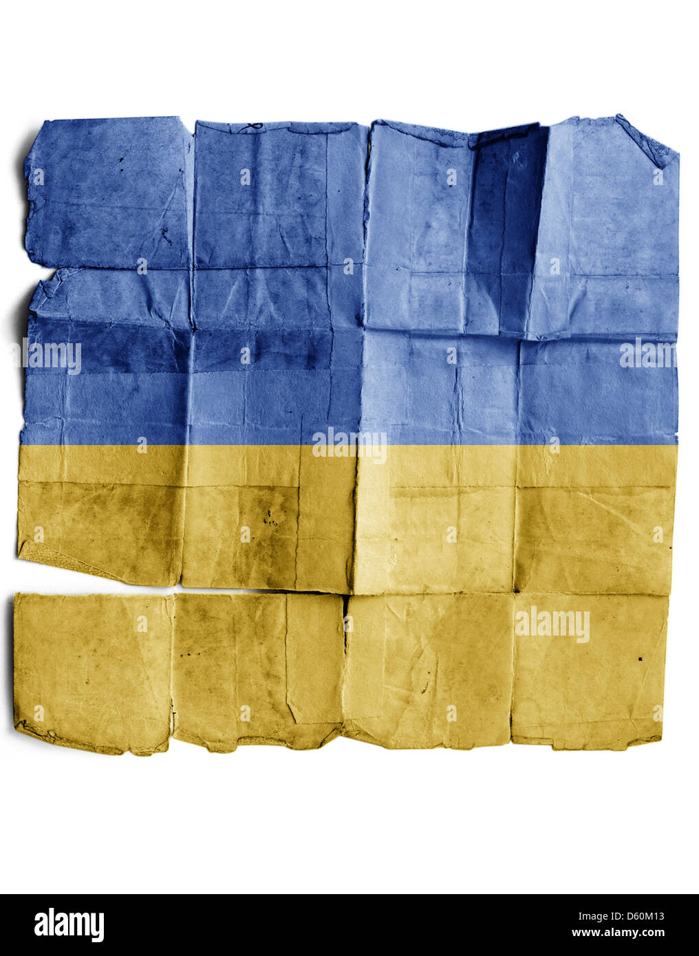 Ukrainische Flagge auf dem alten Papier Stockfotografie - Alamy