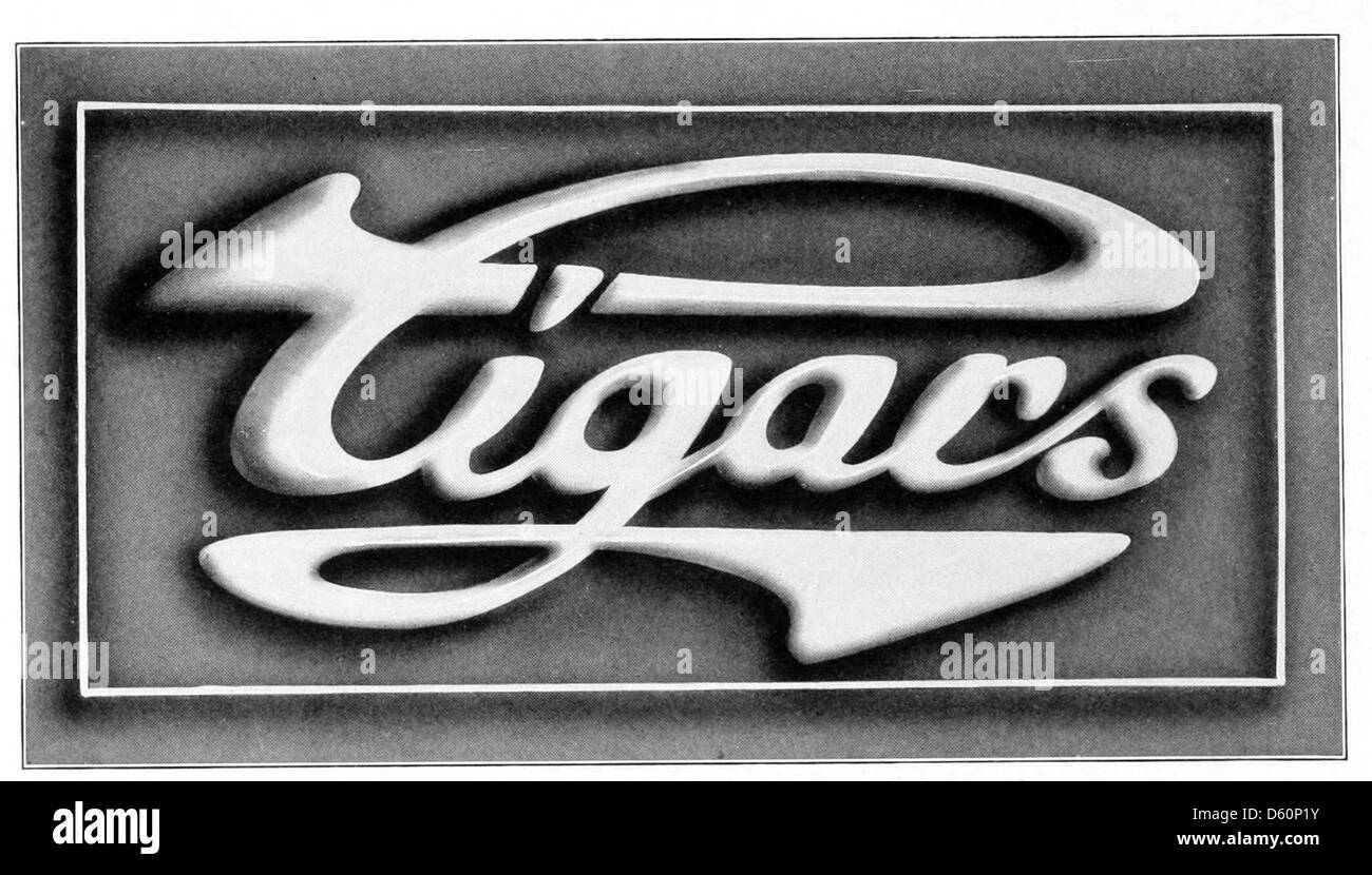 Eine Vintage-Werbung von Atkinson & Atkinson mit einer Show-Card für Zigarren. Das Design enthält eine auffällige Schrift und eine künstlerische Darstellung, die die Werbestile des frühen 20. Jahrhunderts in der Tabakindustrie widerspiegelt. Stockfoto