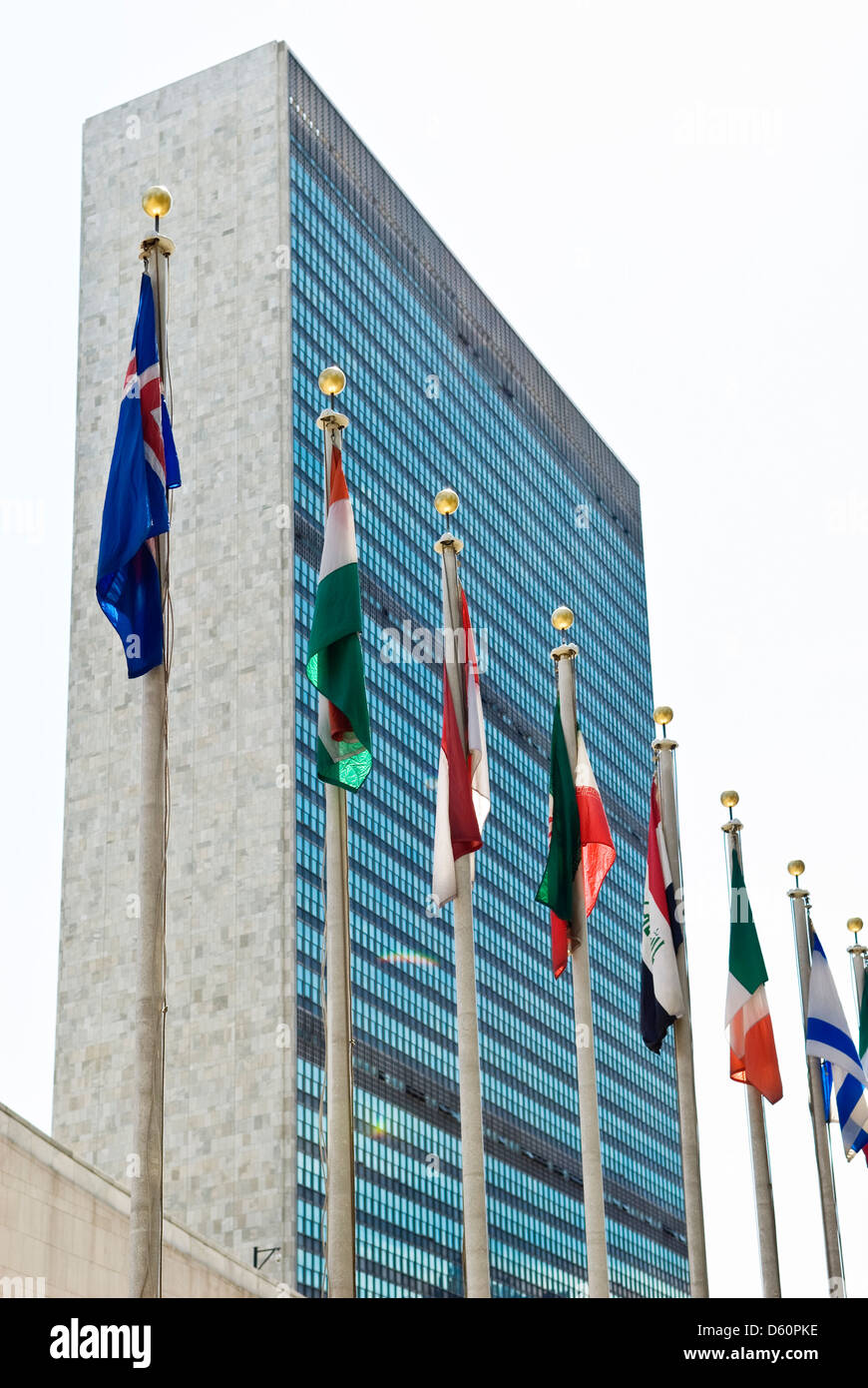 Gebäude der Vereinten Nationen, UN-Hauptquartier, Manhattan, New York City, New York, New York, USA - Bild von öffentlichem Grund Stockfoto