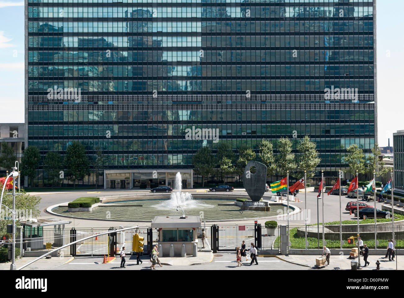 Gebäude der Vereinten Nationen, UN-Hauptquartier, Manhattan, New York City, New York, New York, USA - Bild von öffentlichem Grund Stockfoto