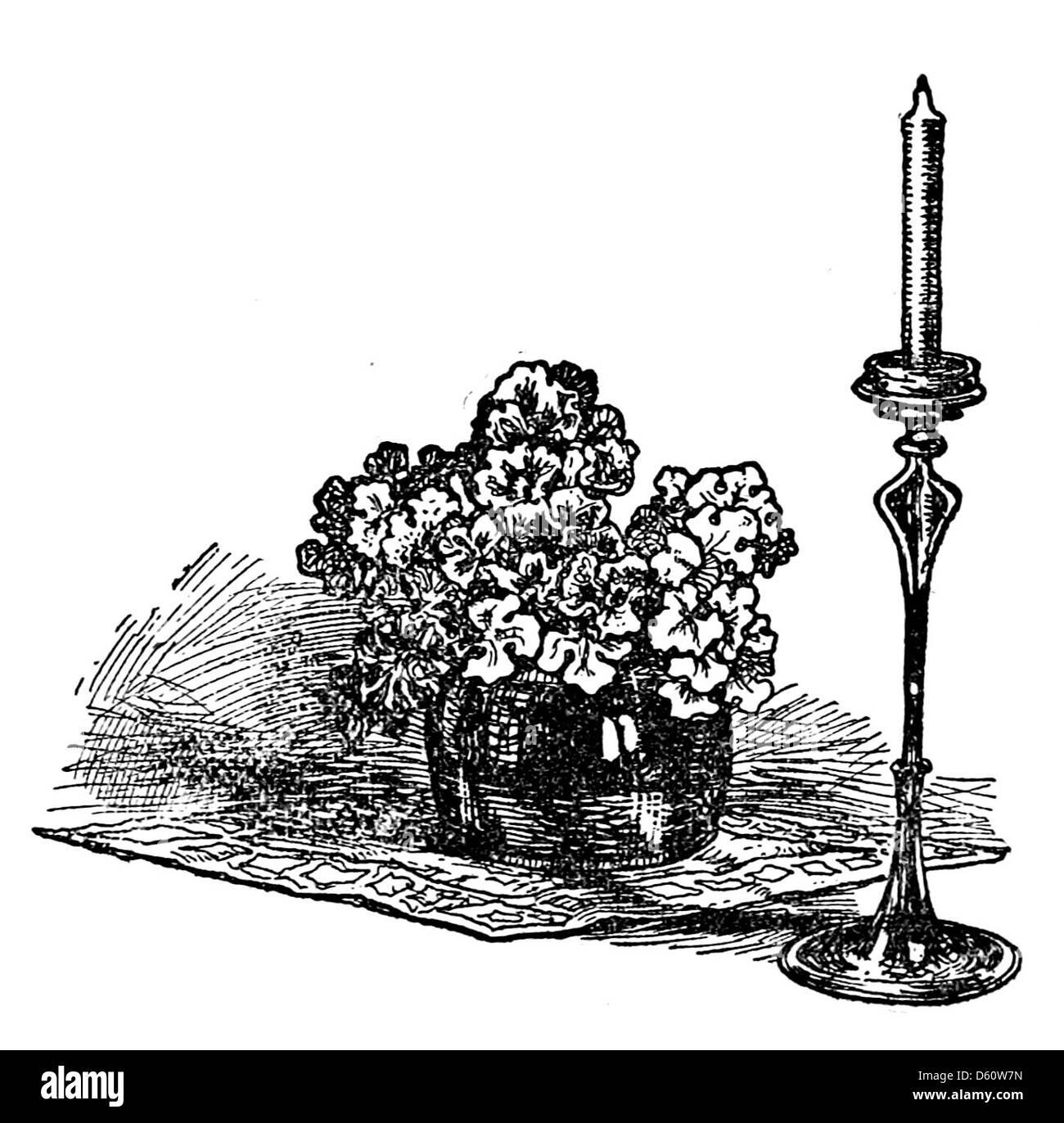 Eine Illustration mit einem Junggesellenschrank, typischerweise ein minimalistisches, funktionales Möbelstück, das einen einfachen, praktischen Lebensstil unterstreicht. Stockfoto