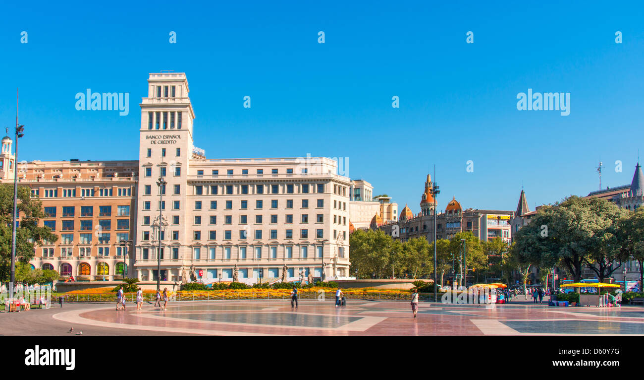 Banesto Gebäude in Barcelona Stockfoto