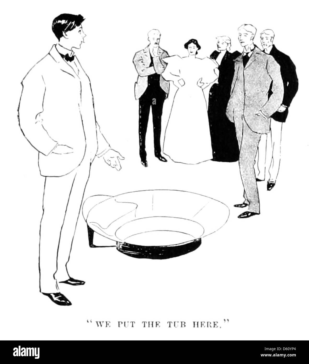 Dieses Bild aus dem Jahr 1894 zeigt eine lebhafte Partyszene voller lustiger Spiele und Unterhaltung, die die soziale und festliche Atmosphäre des späten 19. Jahrhunderts unterstreicht. Stockfoto