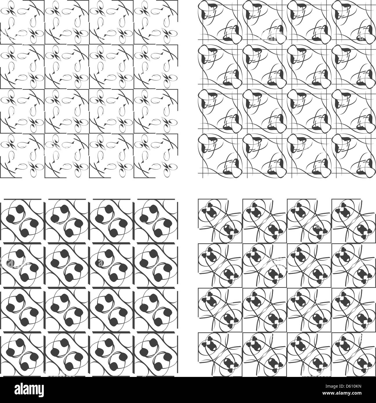 Satz von monochrome geometrische Muster Stockfoto