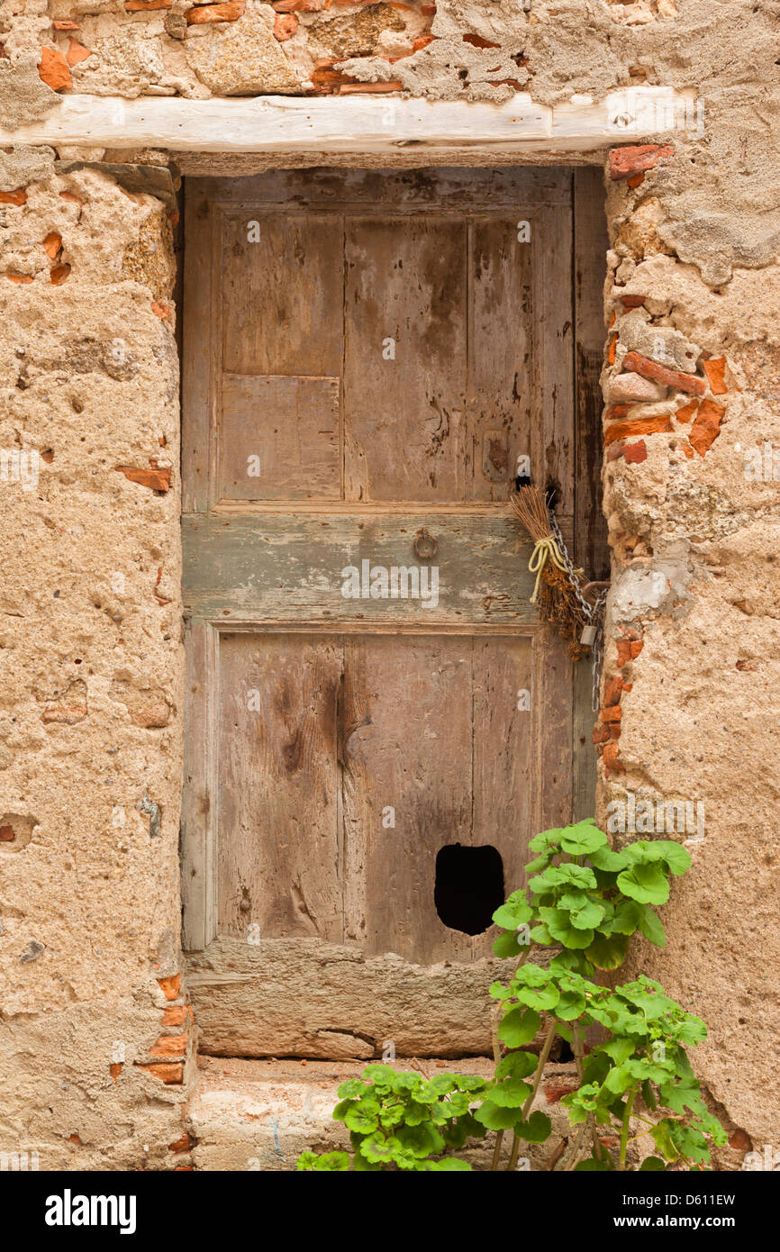 Frankreich, Korsika, La Balagne, Calvi, Zitadelle, alte Tür-detail Stockfoto