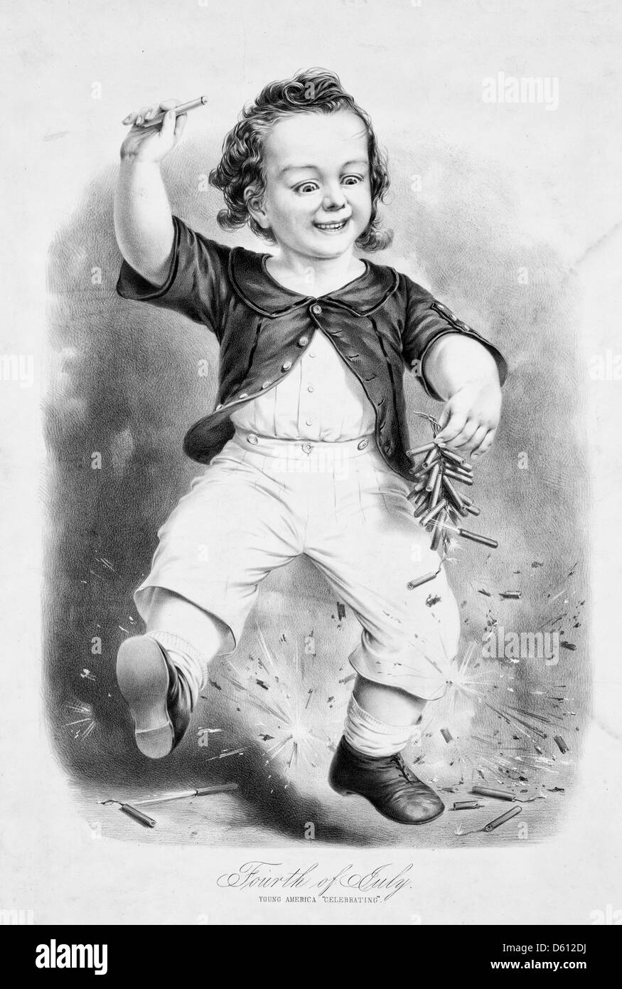 Vierte Juli: junge Amerika "feiern", ca. 1857 Stockfoto