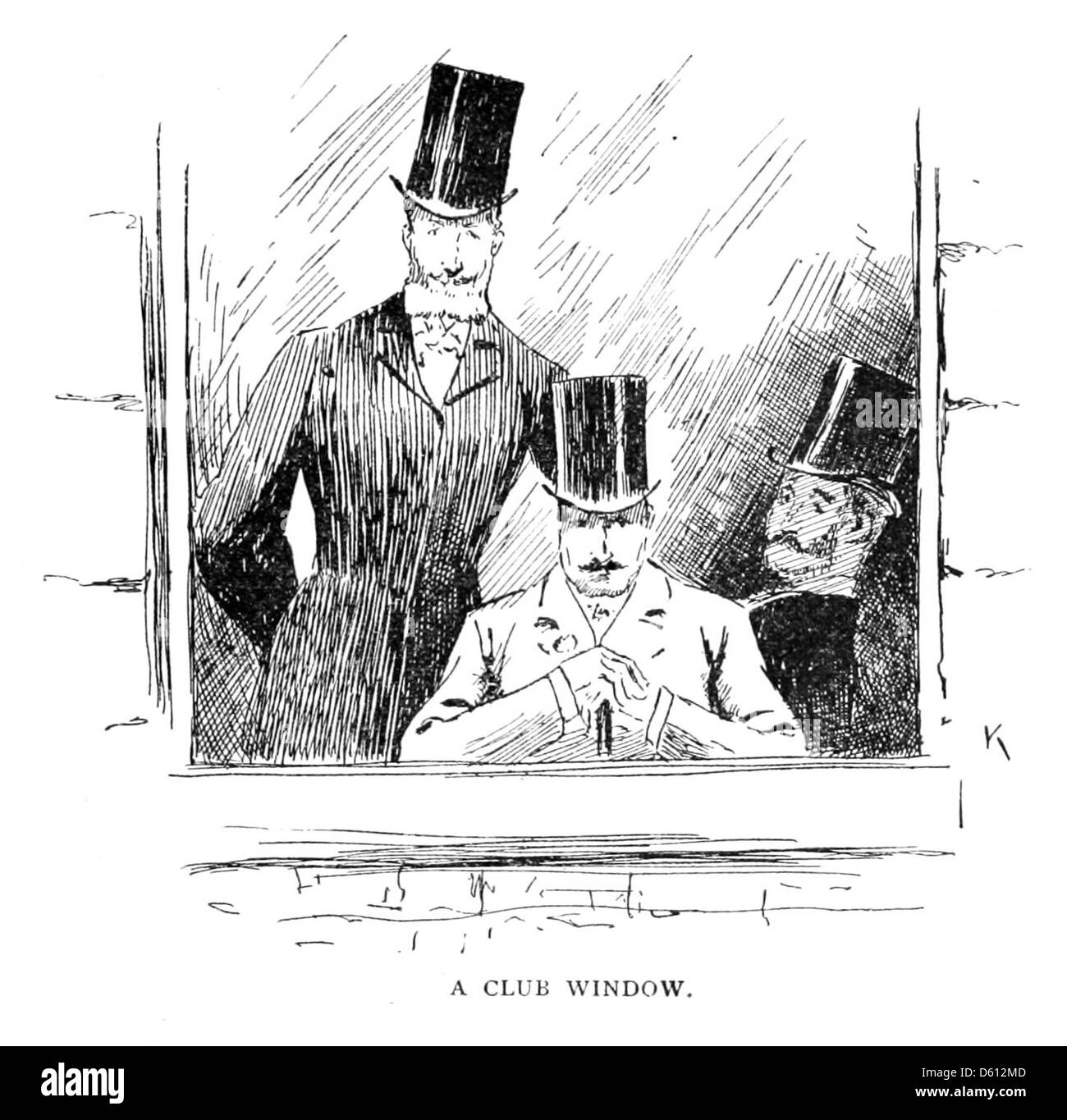 Ein Bild aus der Serie „A Frenchman in America“, das möglicherweise die Modetrends jener Zeit darstellt, darunter Männer mit Kopfbedeckungen, ein Symbol für Eleganz und Raffinesse im 19. Jahrhundert. Stockfoto