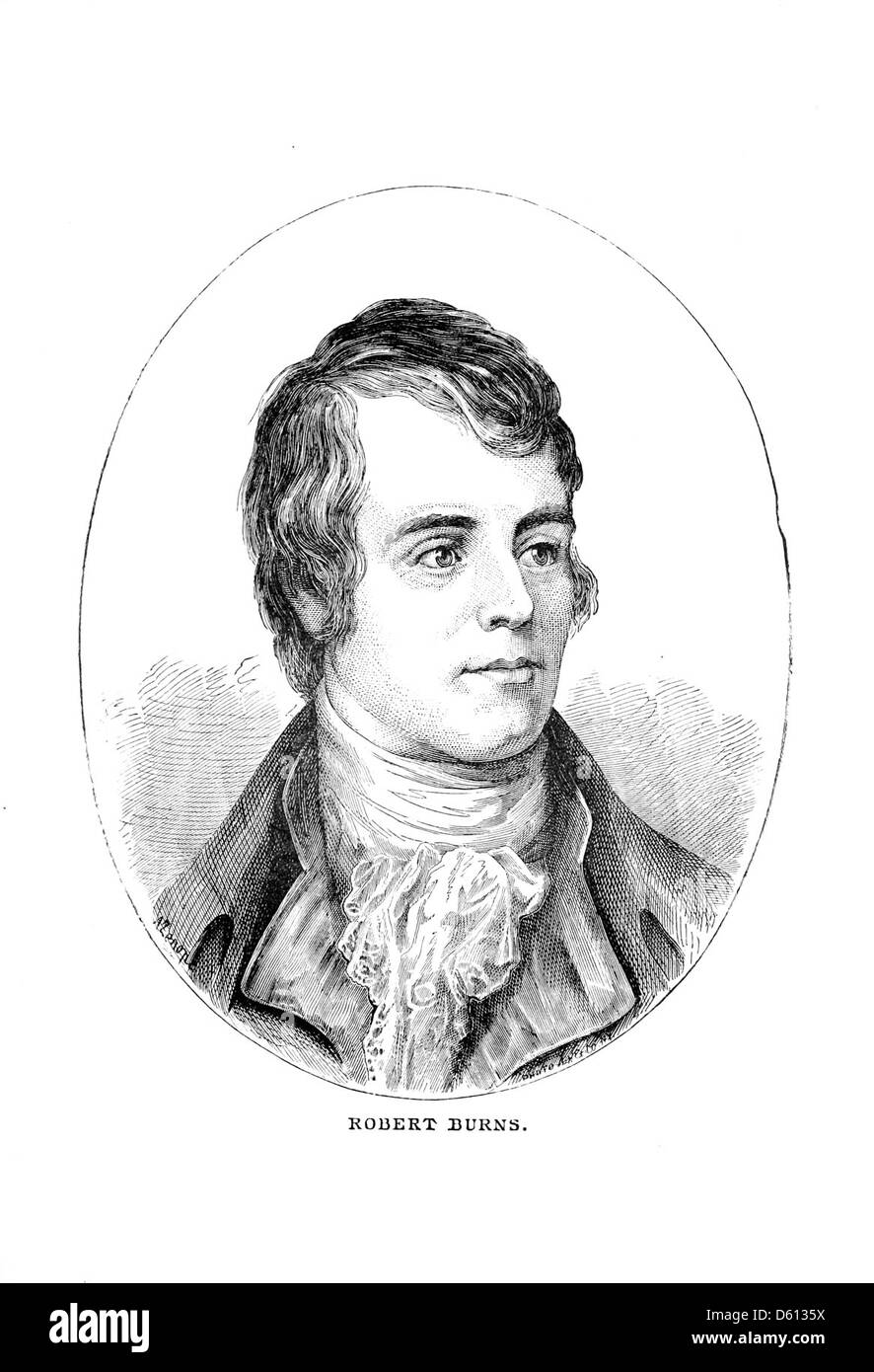 Dieses Bild aus dem Jahr 1876 von *A Festival of Song* zeigt Robert Burns, einen der größten Dichter der englischen Sprache. Die Illustration feiert seine Beiträge zu Lyrik und Lied. Stockfoto