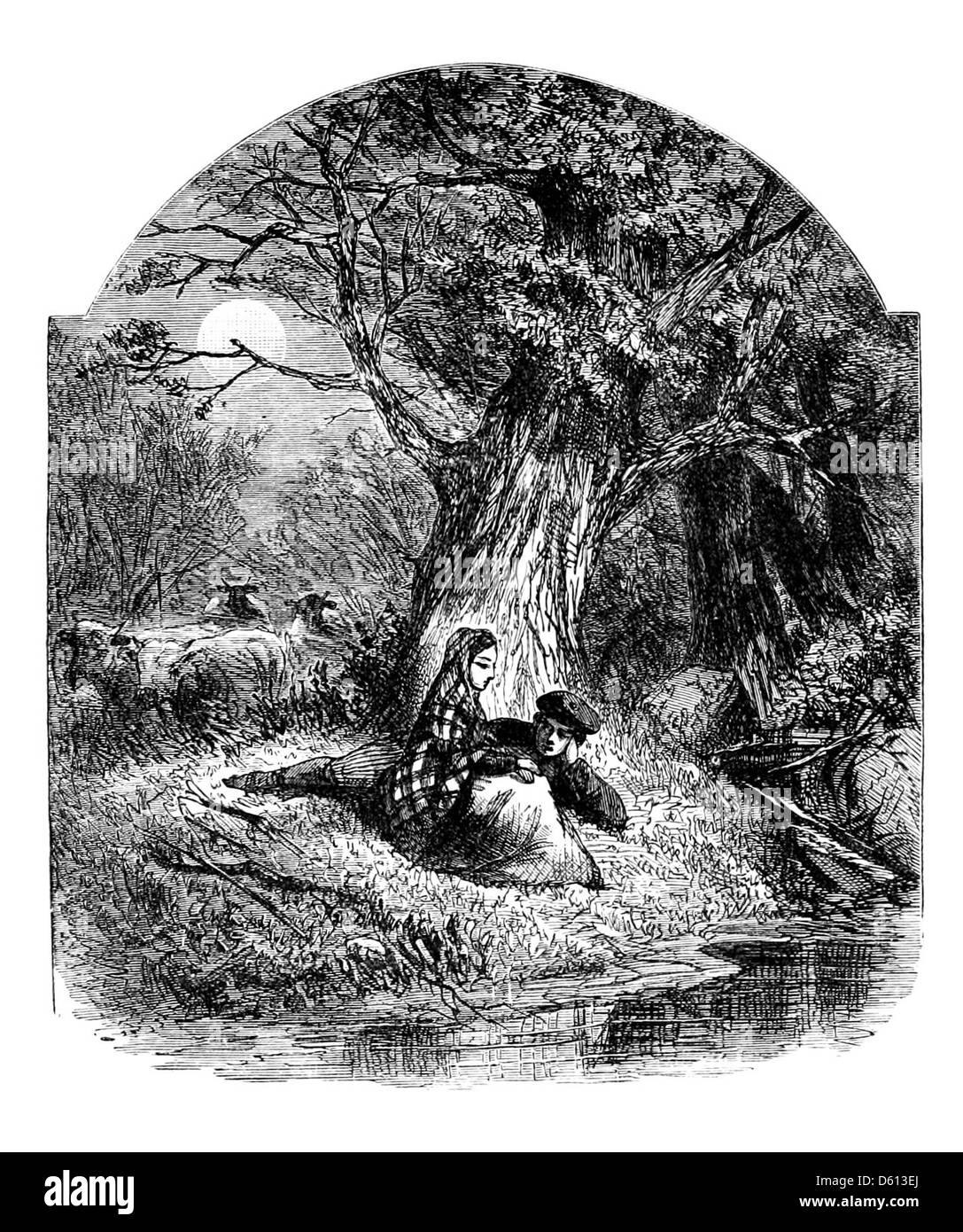 Dieses Foto fängt einen weiteren Moment von einem englischen Literaturfestival aus dem 19. Jahrhundert ein, diesmal mit Schwerpunkt auf dem Thema Romantik. Der Abend feiert die größten Dichter der englischen Sprache und ihre Werke zu romantischen Themen. Stockfoto