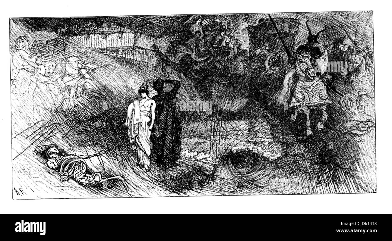 Diese Illustration aus dem Jahr 1880 mit dem Titel *A Dream of Fair Women* zeigt eine poetische und romantische Vision idealisierter weiblicher Schönheit. Das Bild evoziert wahrscheinlich Themen der Liebe und des Aspirationsprinzips, die typisch für die Kunst des 19. Jahrhunderts sind. Stockfoto