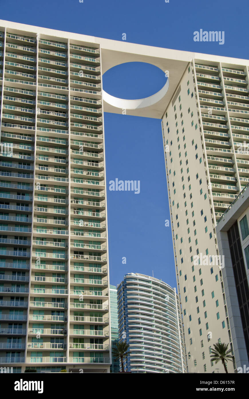 Innenstadt von Hochhäusern in Miami, Florida, USA Stockfoto