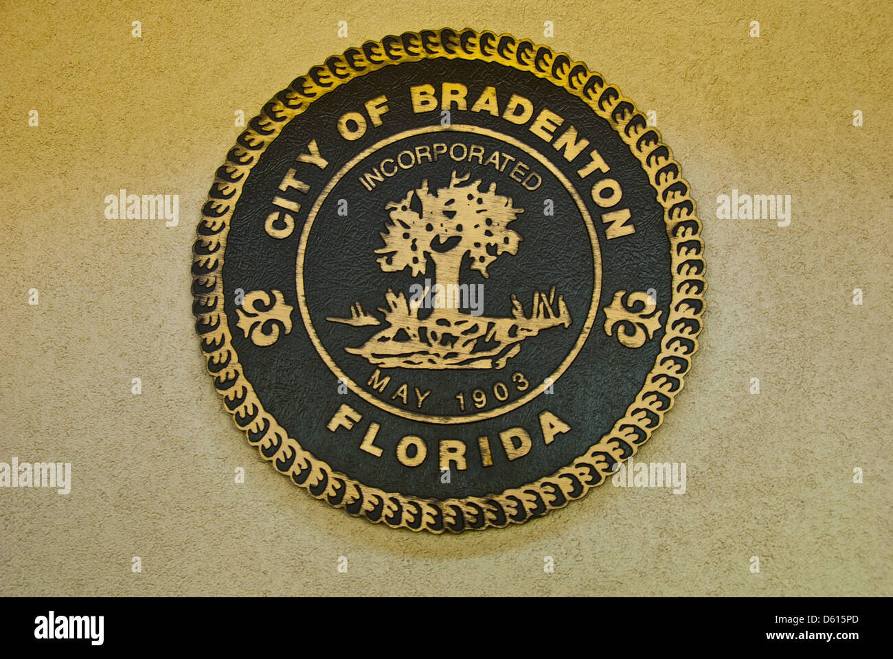 Stadtwappen von Bradenton, Florida, Vereinigte Staaten Stockfoto