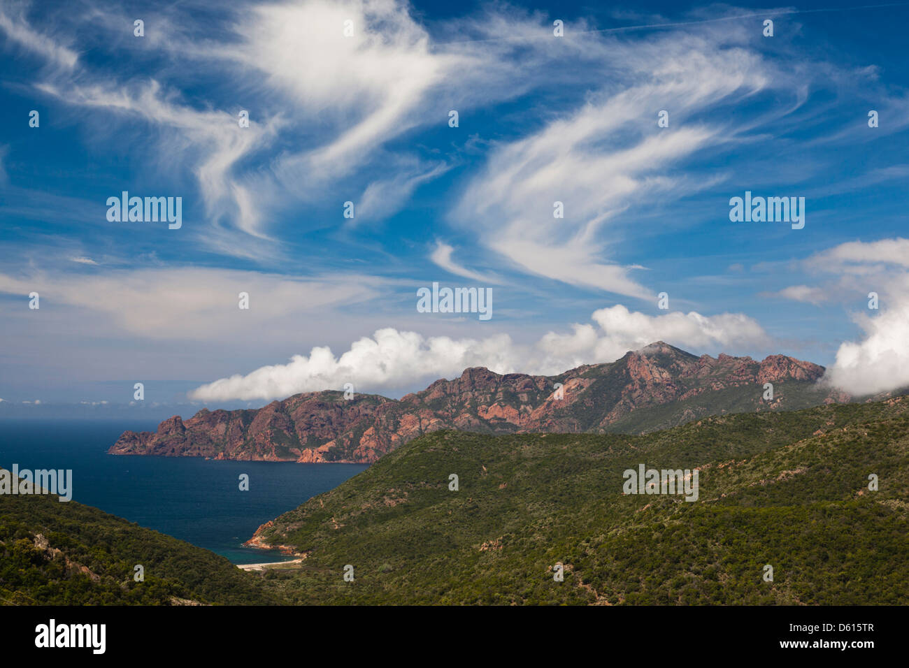Frankreich, Korsika, Golfe de Girolata Golf, erhöht, Ansicht Stockfoto
